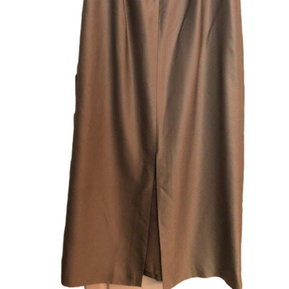 𝅺INC Gunmetal Gray Silk Maxi Pencil Skirt, Size 10 - Picture 3 of 9